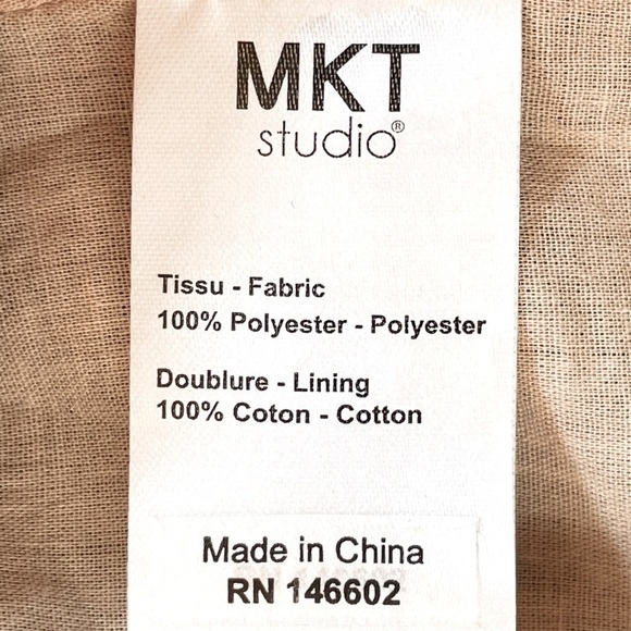 MKT Studio Boho Geometric Sheer Tiered Midi Skirt Metallic Waist Size 36 / US 4 - Picture 8 of 10